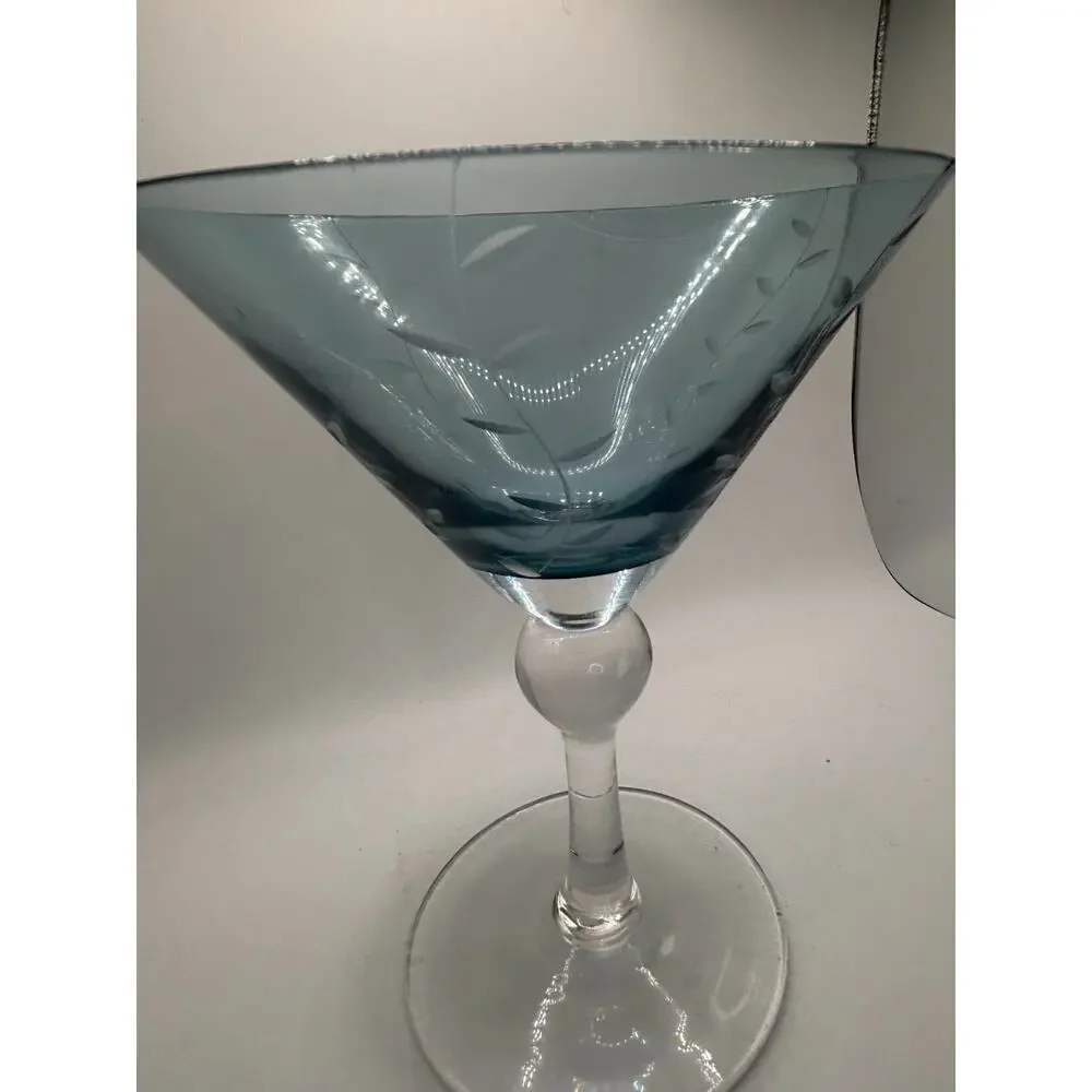 Turquoise Bowl Martini Glass Ball Stem Replacement 7